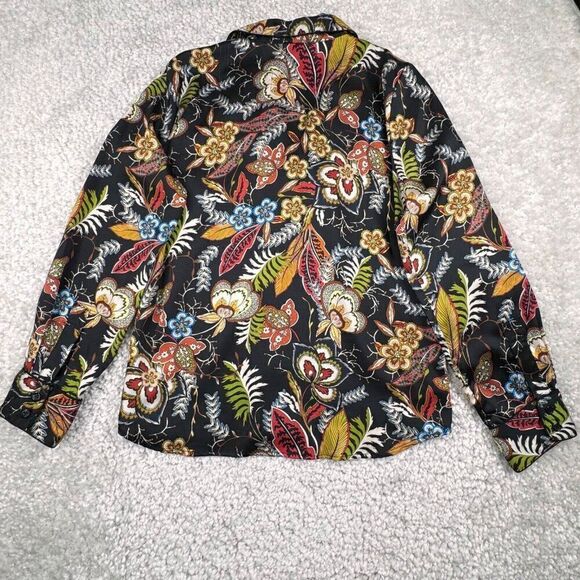 Mcguire Black Multi Floral Button Up Blouse - Picture 2 of 6